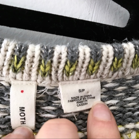 Anthropologie Moth Metallic Striped Open Cardigan - Picture 4 of 7